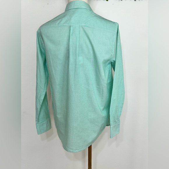 Everlane Green Pin Stripe Button Down Top NWT - Picture 4 of 7